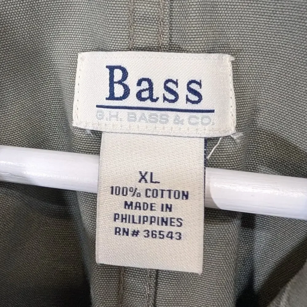Bass Utility Field Jacket Cotton Army Green Safari Cottage Lagenlook GorpCore XL